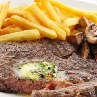 Ромштекс с картофелем во фритюре