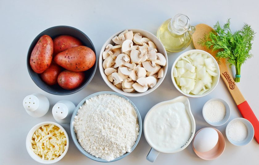 1. Этап. Вкусные пирожки на кефире: Подготовьте ингредиенты. Сначала нужно приготовить начинку. Приступим!