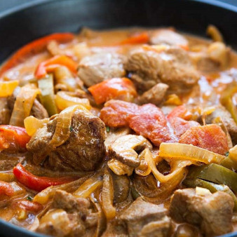 Рагу из индейки с грибами