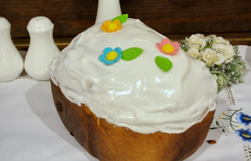 1. Этап. Кулич пасхальный в хлебопечке: Подайте кулич к столу.