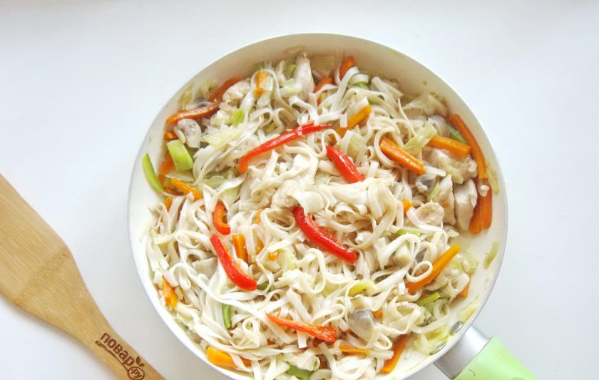 1. Этап. Яки удон: Снова все ингредиенты перемешайте.