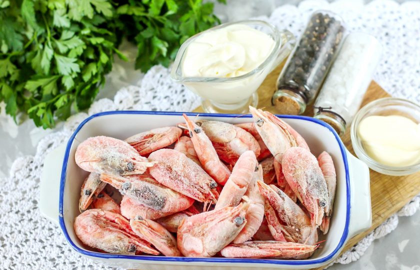 1. Этап. Креветочная паста: Подготовьте указанные ингредиенты.