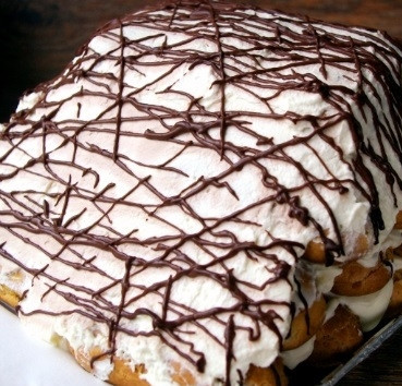 1. Этап. Торт Поленница из заварного теста: 8. Украсить в данном случае предлагаю растопленным черным шоколадом. Дайте тортику час настояться и пробуйте с удовольствием!