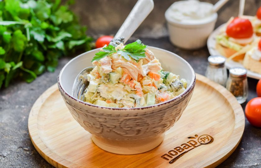 1. Этап. Оливье с курицей и авокадо: Приятного аппетита!