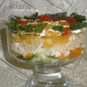 Cалат с мясом криля