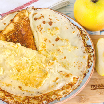 Блины на кефире с припеком