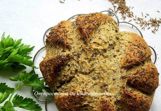 1. Этап. Быстрый хлеб с маком и тмином: Выпекайте при 220*С около 40 минут, ориентируйтесь на особенности своей духовки.
