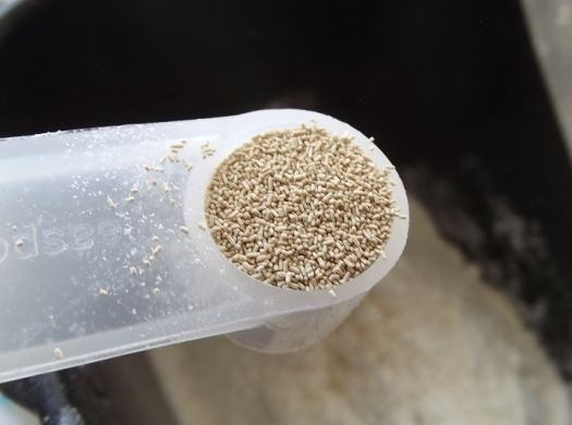 1. Этап. Хлеб на ряженке в хлебопечке: 6. И останется добавить только дрожжи. Все, теперь можно включить программу 