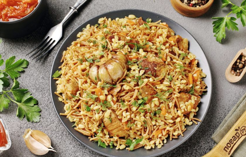 1. Этап. Плов с булгуром и жареной вермишелью: Приятного аппетита!