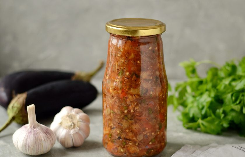 1. Этап. Икра из запеченных баклажанов и перца: Икра из запеченных баклажанов и перца готова.