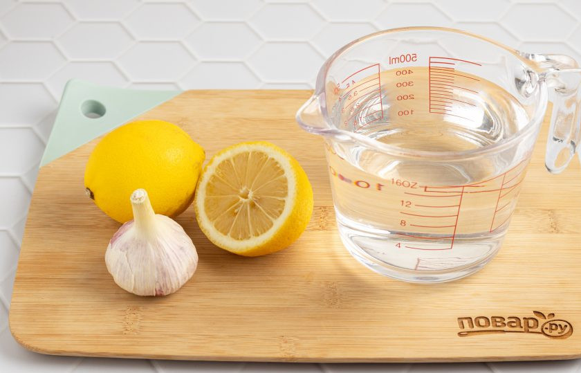 1. Этап. Лимонно-чесночный настой «Антигрипп»: Подготовьте все ингредиенты.