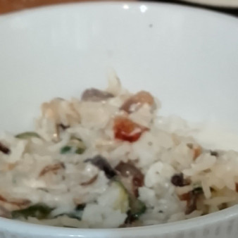 Рис с цуккини под арахисовым йогуртом