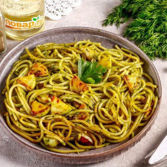 Паста с кабачками и песто