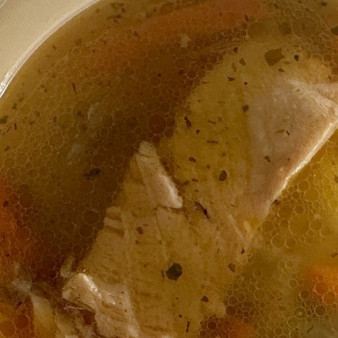 Суп рыбный. Дуэт осётра с сёмгой