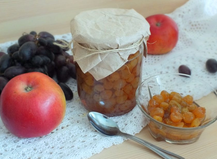 1. Этап. Варенье Кишмиш: Из указанного количества ингредиентов получилась 1 баночка объемом 0,5 литра. Вкусных вам заготовок!