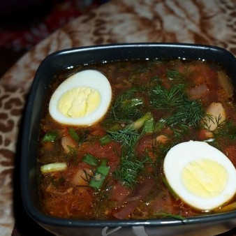 Борщ со щавелем и свеклой