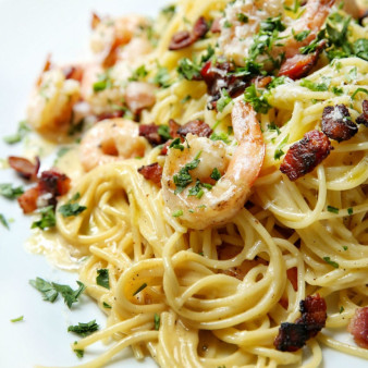 Shrimp Spaghetti Carbonara