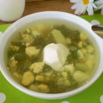 Постный зеленый борщ