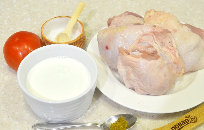 1. Этап. Курица в сливках в мультиварке: 1. Подготовьте необходимые ингредиенты