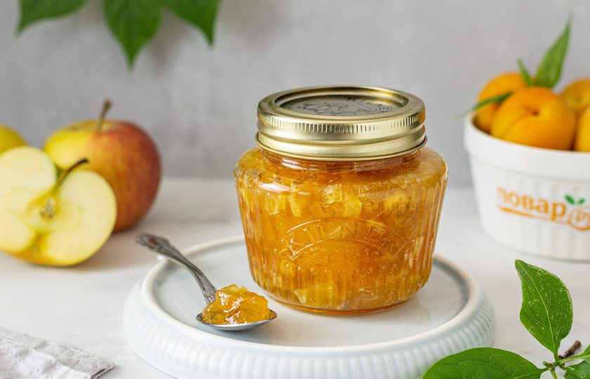 1. Этап. Варенье из яблок и абрикосов: Варенье из яблок и абрикосов готово, приятного аппетита!