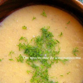 Гороховый суп-пюре с сайрой