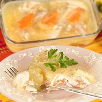 Холодец из куриной грудки с желатином