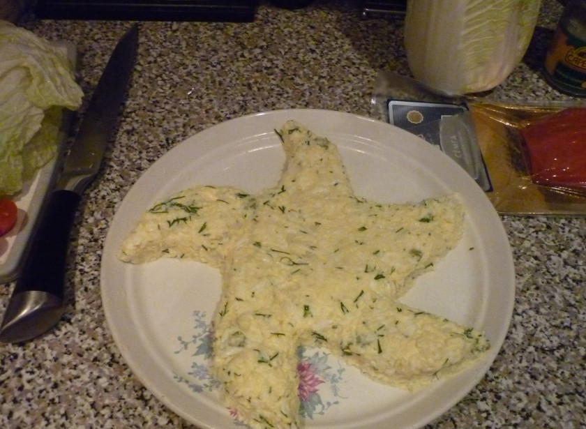 1. Этап. Патрик Звезда: Формируем звезду из данного салата.