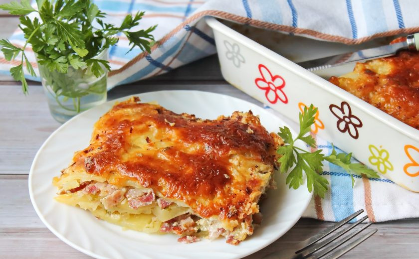 1. Этап. Гратен с беконом: Приятного аппетита!
