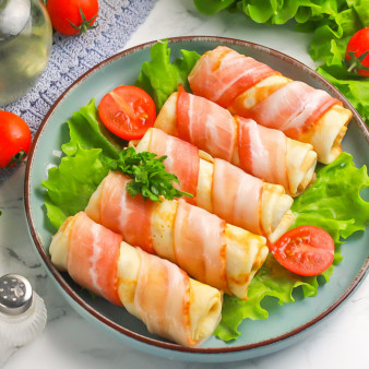 Блинчики с сыром и беконом