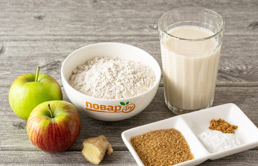 1. Этап. Гречневые оладьи с яблоком: Подготовьте все ингредиенты.