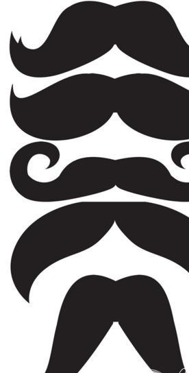 1. Этап. Усы из шоколада на палочке: трафарет