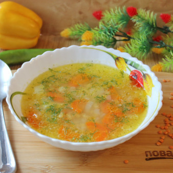 Суп из чечевицы без мяса
