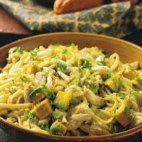 Linguine, Crab, and Avocado with Scallion Vinaigrette