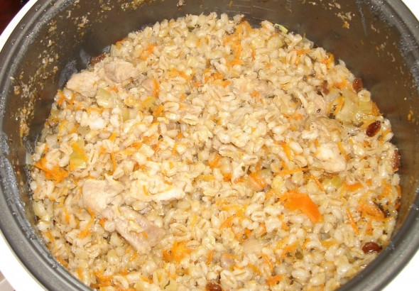 1. Этап. Перловка с мясом в мультиварке: Если в вашей мультиварке нет такого режима, то выберите режим 