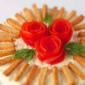 Салат Крабовая слойка