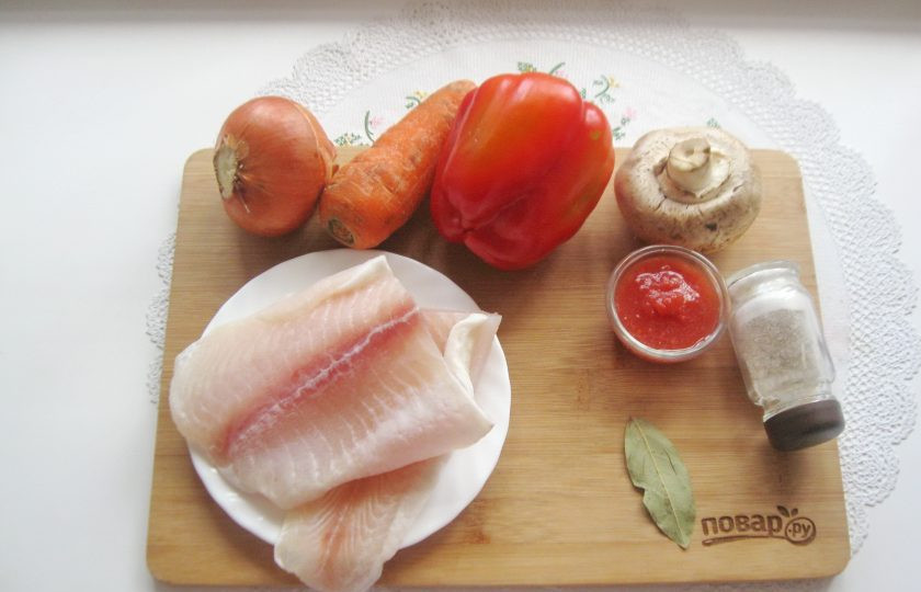1. Этап. Рыбное соте: Подготовьте все ингредиенты для приготовления рыбного соте.