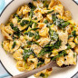 Skillet Cacio e Pepe Tortellini With Wilted Greens