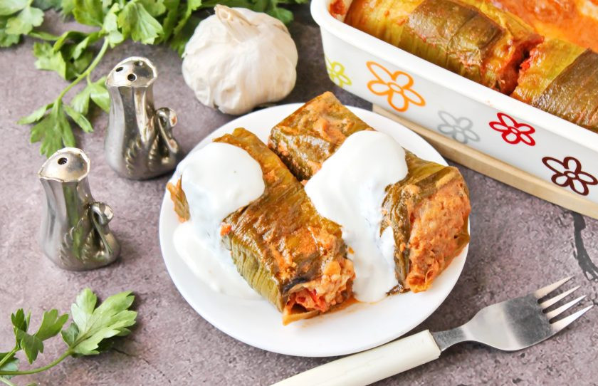 1. Этап. Голубцы в стеблях лука порея: Приятного аппетита!