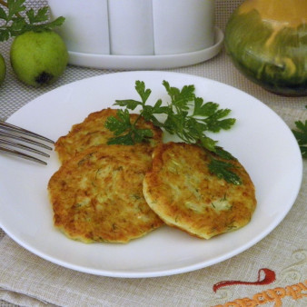 Оладьи из кабачков с творогом