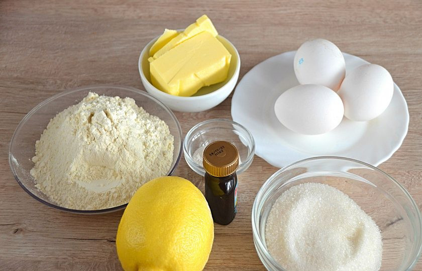 1. Этап. Лимонный пирог Нежный: Подготовьте ингредиенты.