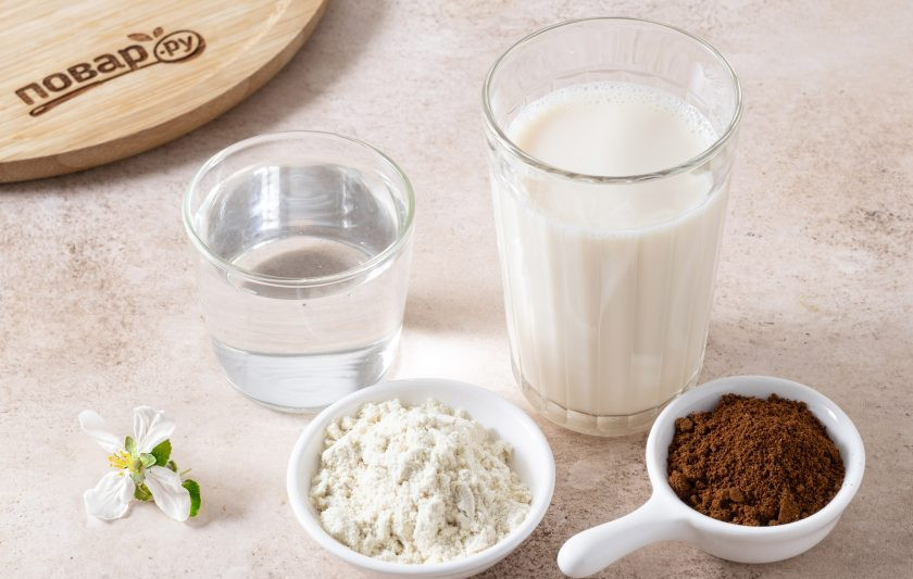 1. Этап. Протеиновый кофе: Подготовьте все ингредиенты.
