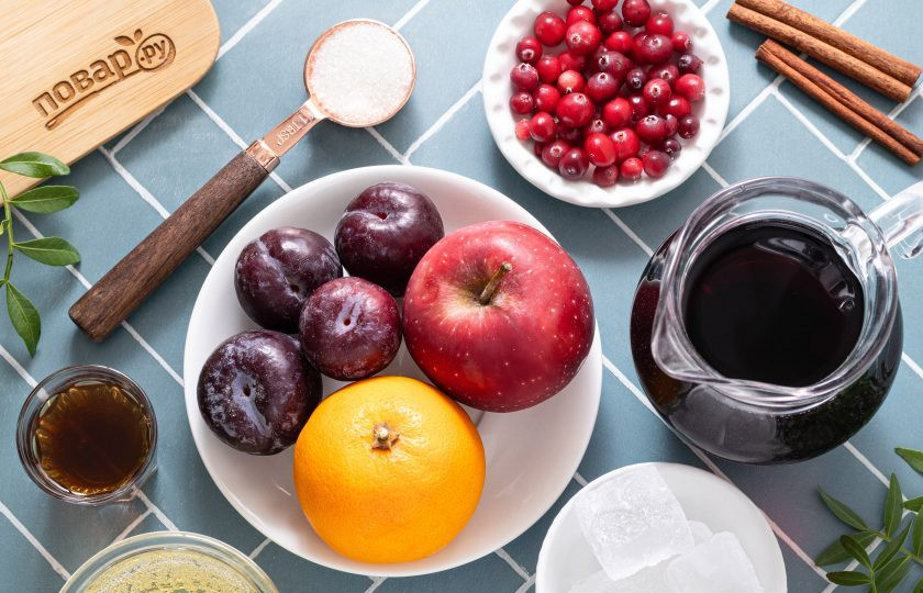 1. Этап. Холодный пунш: Подготовьте все ингредиенты.