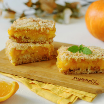 Насыпной пирог с тыквой и апельсином