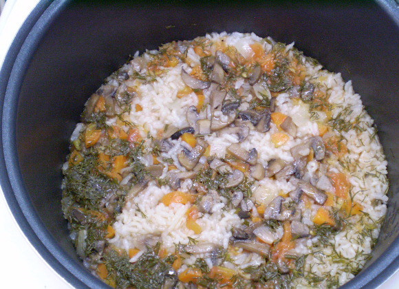 1. Этап. Овощной плов с грибами: 8. Овощной плов готов.