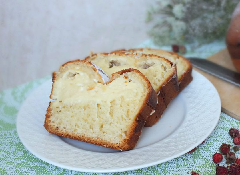 1. Этап. Творожный заливной пирог: Пирог готов. Приятного аппетита!