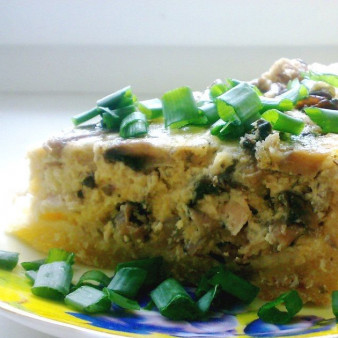 Пирог с курицей и грибами