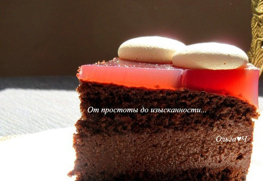 1. Этап. Шоколадный торт с ягодным желе: Угощайтесь!