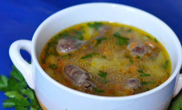 1. Этап. Суп из куриных желудков: Приятного аппетита!