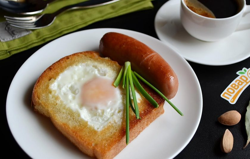 1. Этап. Яичница по-французски: 7. Яичница по-французски готова! Приятного аппетита!