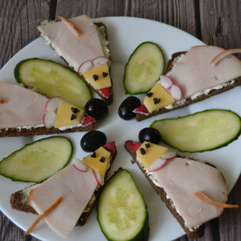 Бутерброды Мышки с ветчиной